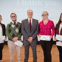 2018 3-Minute Thesis winners with the Dean of The Graduate School